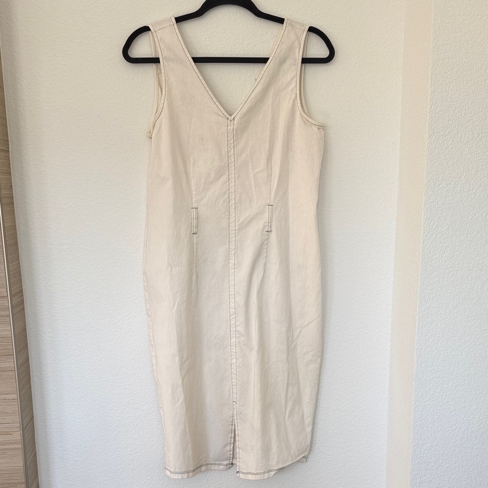 Nina Leonard Cream Midi Dress